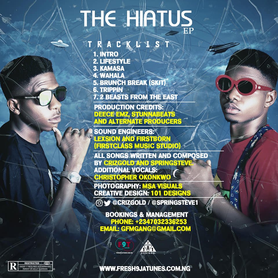 THE HIATUS EP BY CRIZGOLD X SPRINGSTEVE BACK COVER