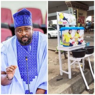 #Covid19 : Nigerians React as Desmond Elliot Mount WashHand Bucket and Basin Across his Constituency 22 PicsArt 04 01 03.08.06